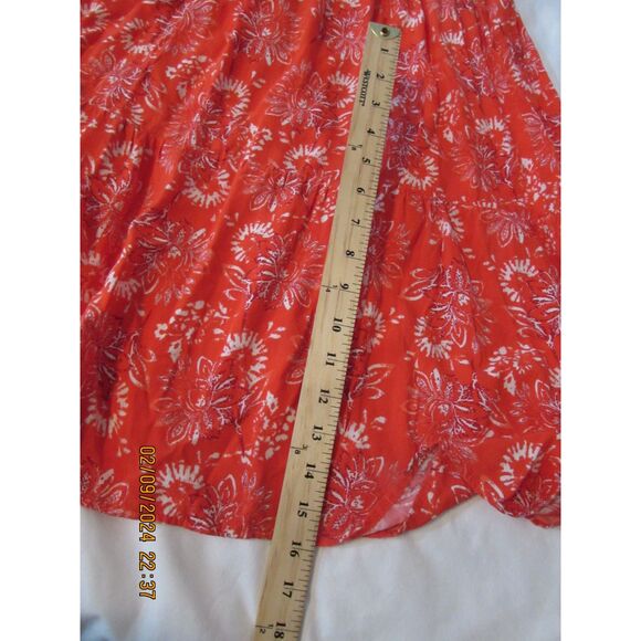 FLYING TOMATO SIZE M MAXI DRESS RED LINED FLORAL PRINT BOHO TIERED - Picture 5 of 7